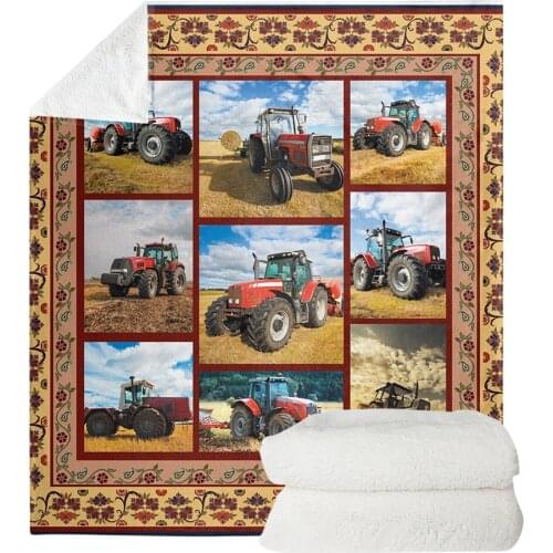 Upetstory Designer Farm Truck Chicken Print Large Blankets for Sofa Office Couch Bed Thick Warm Adult Kids Throw Blankets Custom