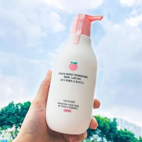 300ML Peach Moist Hydrating Body Lotion Dry Skin Moisturizing Body Cream Nourish Rejuvenation Essence Milk Bleaching Body Skin