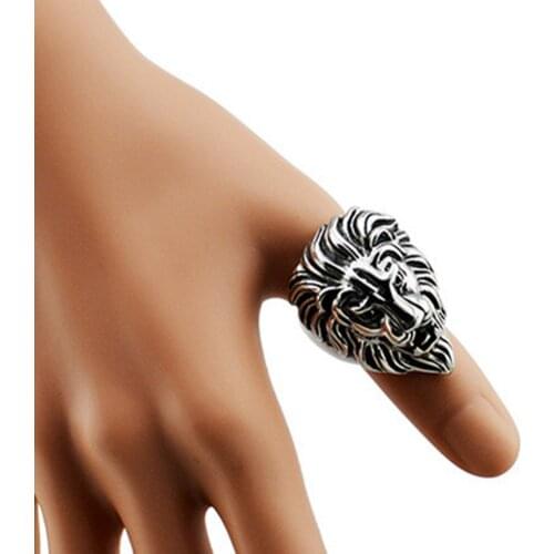 High Quality Fashion Trend Ring Cool Jewelry Jewelry Alternative Lion Head Animal Models Ring