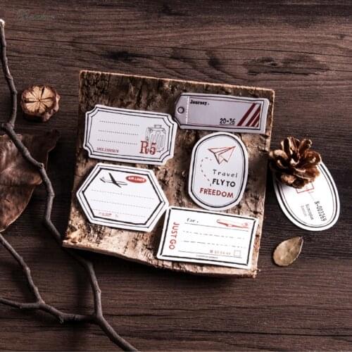 XINAHER 20pcs/bag Vintage junk journal Writable travel label DIY scrapbooking album diary happy planner decoration paper