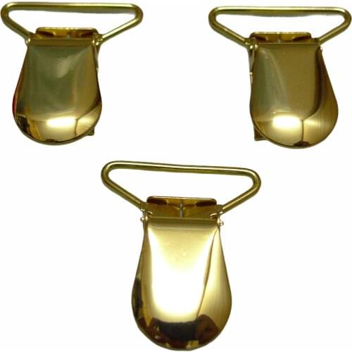 25pcs 1'' 25mm Gold Color Oval Shape Suspender Clips