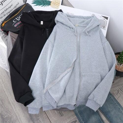 Oversize Hoodie Women Zip Up Hoodie Aesthetic Egirl Sweatshirts Zip Up Hoodie Jacket Woman Hoodies Long Sleeve Hoody with Zip
