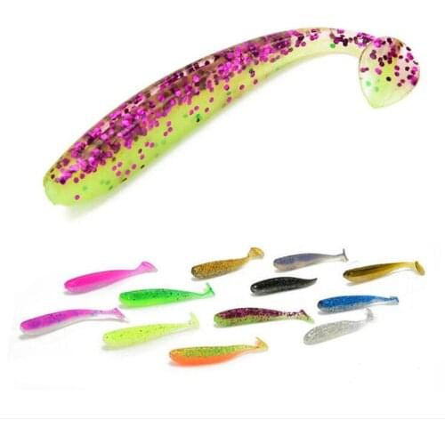 10pcs/lot Fishy Smell Soft Bait 65mm 2g Artificial Fish Bait For Bass Fishing Pesca Silicone Fishing Lure Astringen Black Minnow