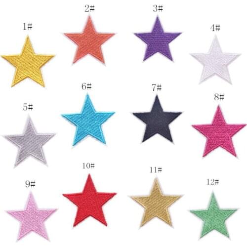 10 pcs Stars Embroidered Patches Iron On Sew On Jeans Coat T-shirt Bag Shoe Hat Decor Repair Motif Emblem Diy Accessory
