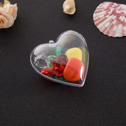 1 Set DIY Clear Plastic 2Pcs Heart Shape Acrylic Mould Hanging Ornament Bath Bomb Mold Home Party Pendant Decoration Supplies