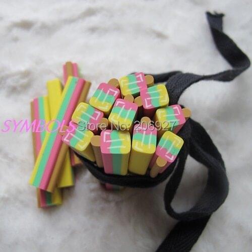 2pcs N-13 10mm Cute Big Ice Lolly Cane Fancy Nail Art Polymer Clay Cane Nail Art Decoration