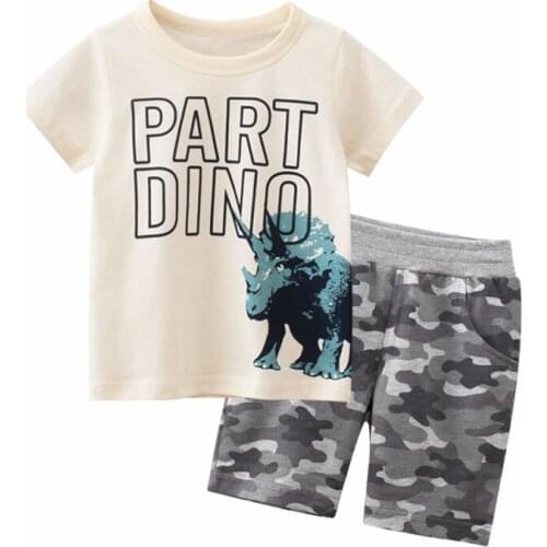 2021 Kids Boys Summer Clothes Cool Cartoon Printed T Shirts Camouflage Shorts Teenagers Clothes 2 3 5 6 8 Kids Clothes for Boys