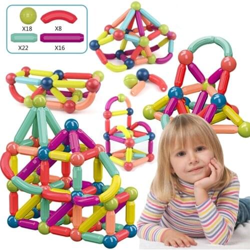 25Pcs/64Pcs Big Size Magnetic Stick Building Blocks game magnets children Set Kids Magnets for children Magnetic Toy Bricks