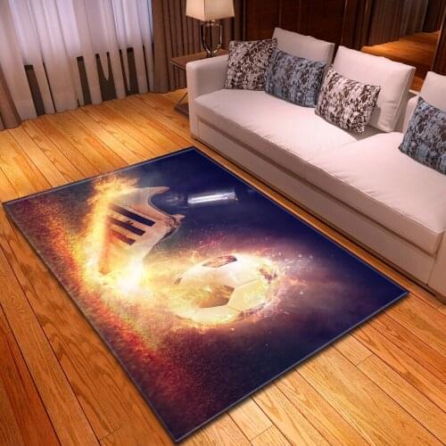 3D Dream Children flame Football Carpets for Living Room Bedroom Area Rugs Soft Flannel Baby Play Crawl Mats Kids Game Carpet