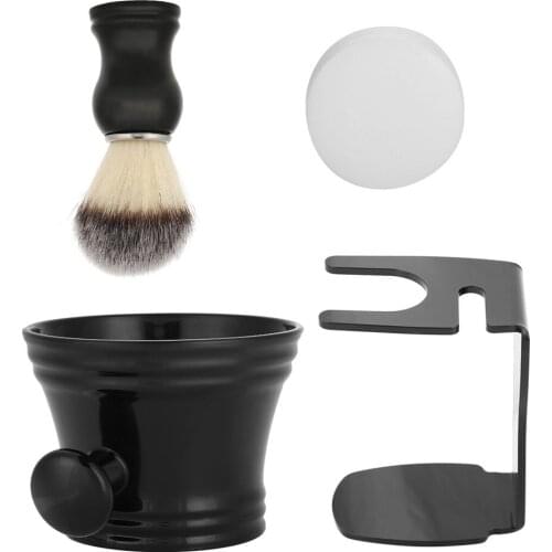 4 IN 1 Shaving Brush Set With Brush Stand & Soap Bowl & Soap Men Shaving Kit Tool Barber Shaving Brush Stand+bowl+Soap Set