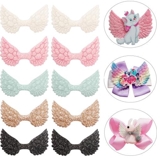 Cheer bow DIY Glitter Patches Garment Decorative Accessories For Clothing Gold Shiny Sequin Wings DIY Craft Supplies Patches