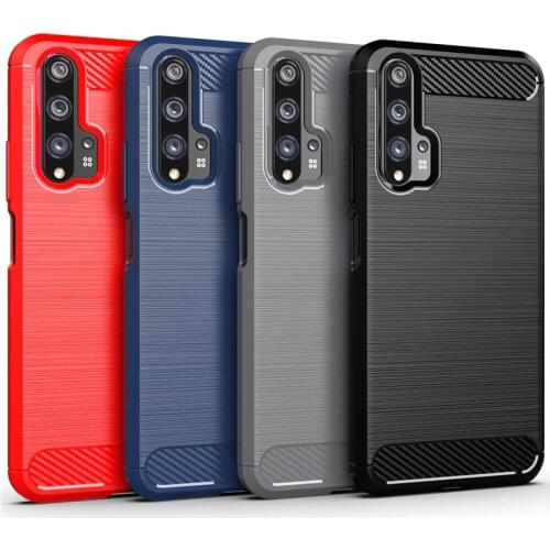 For Cover Huawei Nova 5T Case Hard Shockproof Bumper Carbon Fiber Phone Cover For Huawei Nova 5T Case Huawei Nova 5T 6 SE Fundas
