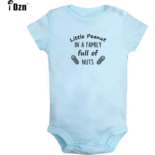 IDzn Baby Boys Girls Bodysuit Newborn Little Peanut Funny Gifts for New Familys Clothing Cute Rompers Short Sleeves Jumpsuit