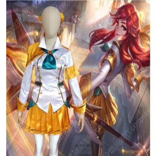 Gamble academic Lux LOL Cosplay Costume The Lady of Luminosity LUX Gamble academic uniform dress female