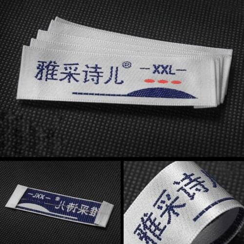 FreeShippingCustomizedGarmentLabelsWovenLabelsClothingEmbroideredTags/LOGOWithCutAndFoldCustomClothingHangTagMaterialSoftComfort