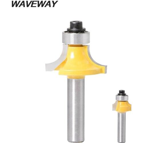 WAVEWAY 8mm Shank Corner Round-Over Router Bits for Wood Woodworking Tools 2 Flute Endmill with Bearing Milling Cutter