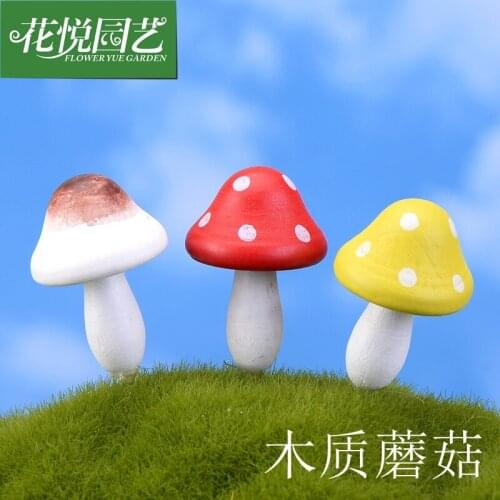 2Pcs Red Multi-colored Foam Mushrooms Miniatures for Fairy Garden DIY Bottle Landscape Decorative Mushroom Figure Decorative