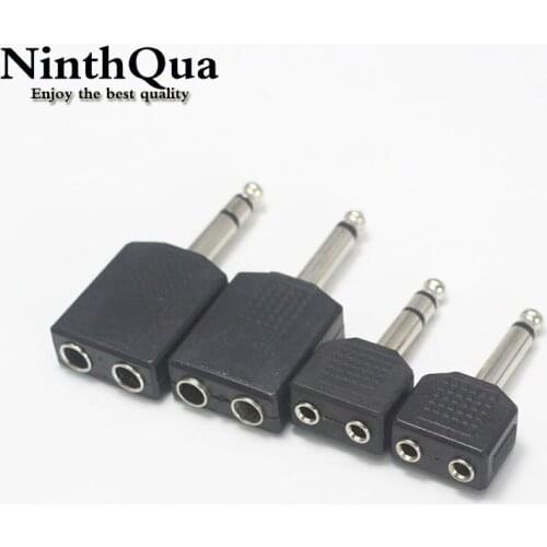 1/4" Mono / Stereo Audio Jack Plug Adapter Male to Female 3.5mm / 6.35mm Dual Jack Headphone Microphone Y Splitter Converter
