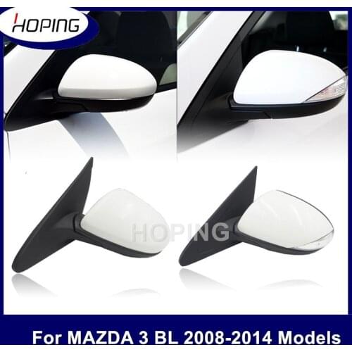 Hoping Outer Door Rearview Side Mirror Assy For Mazda 3 BL 2008 2009 2010 2011 2012 2013 2014 3PINS 7PINS With LED Auto Folding