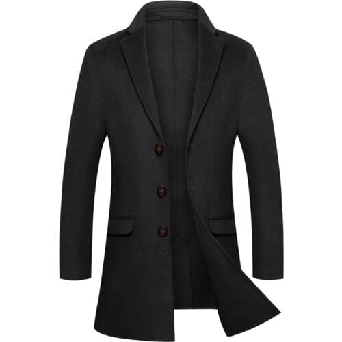 New 8XL 7XL big size mens cashmere coat winter jacket homme Male medium long wool coatovercoat leisure wear overcoat