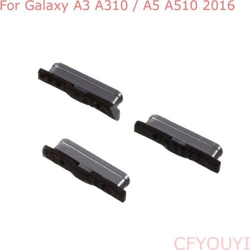 New For Samsung Galaxy A3 2016 A310 / A5 A510 2016 Side Keys Power and Volume Buttons - Gold/Grey