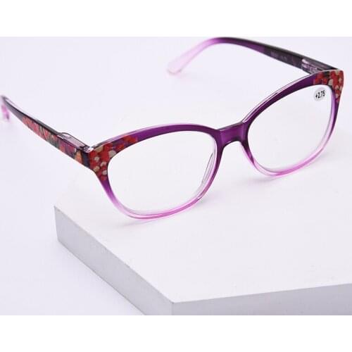 Reading Glasses Red Womens Fashion Light Frame Comfortable Anti-Blue Light Relief Fatigue Farsighted Mirror +100 To +350 R245