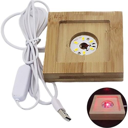 Lamp Base Personalized Creative Solid Wood LED Luminous Handicraft Decoration Ornaments Crystal Ball Holder Night Lights