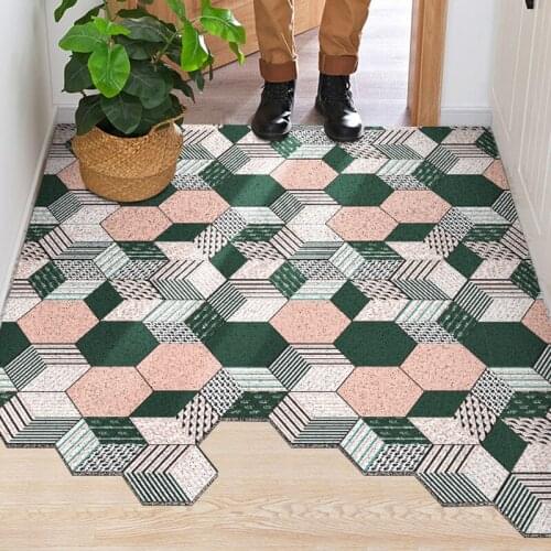 Custom Irregular Doormat Carpet PVC Silk Loop Dust-removal Anti-slip Washable Floor Door Mats Household Room Indoor Mats Carpet