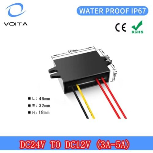 Free Shipping 24V to 12V 3A 5A Converter with Overcurrent Protection