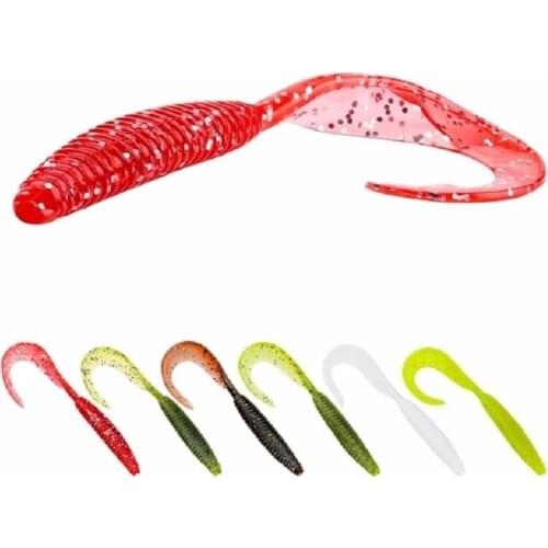 SL014 Soft Fishing Lure 6Pcs/Lot 127mm/5in 7.0g Drongo Silicone Soft Lure Baits Fish Worm Swimbaits Fishing Tackle