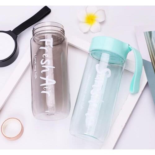 500ml Large Capacity Outdoor Travel Transparent Plastic Leak-proof Water Bottle Car Bottle Tumbler Bottle Tea Mug Thermo cup
