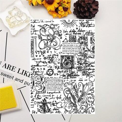 11*16CM V Text Background Transparent Clear Stamps / Silicone Seals Roller Stamp For DIY Scrapbooking Photo Album/Card Making