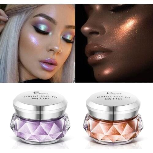 Pudaier 8 Colors Face Highlighter Brighten Bronzers Jelly Gel Face High Light Liquid Body Glitter Eyeshadow Tattoo Party Makeup