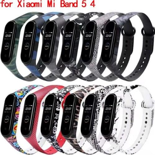 For Xiaomi Mi Band 5 4 Strap Colorful flowers Replacement Bracelet for mi band 3 4 5 silicone sport Strap for Mi Band 4 3 Strap