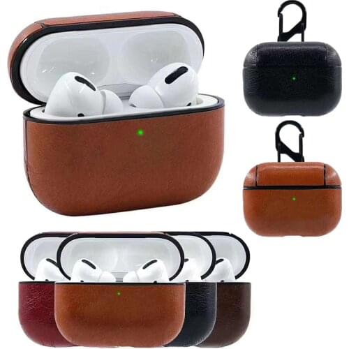 Luxury Leather Case For AirPods Pro Shockproof Cover For AirPods 3 Brown Red Blue Black Green For Airpods 2019 Pro Accessories