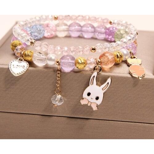 Rose sisi Korean style bracelet for women popular Crystal burst bead bracelet jewelry female cute girl student jewelry for women