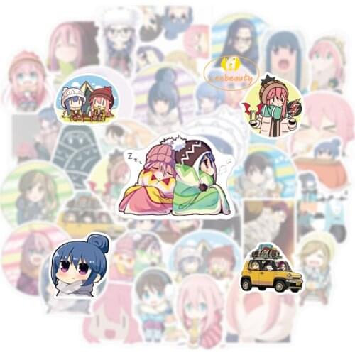 Anime Yuru Camp Stickers Rin Shima Nadeshiko Aoi Inuyama Sticker Laid-Back Camp Ena Saito Sticker Laptop Skateboard Cosplay Gift