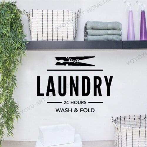 Laundry 24 House Wash & Fold Laundry Wall Decal Quotes Washer Dryer Decal Laundry Wall Decal Laundry Sign Waterproof rb520