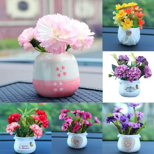 Car Ornament Center Console Decoration Plant Potted Car Interior Decorative Simulation Car Decoration Potted Plant Car Styling