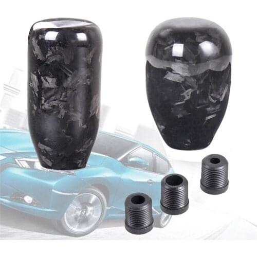 Universal Car Gear Shift Knob Carbon Fiber Gear Knob M8 M10 1.25/1.5 Adapters 8mm,10mm,12mm Fit for Manual Automatic 4 5 6-Speed