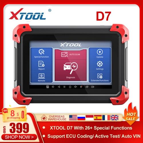 XTOOL D7 OBD2 Automotive Full System Diagnostic Tool Key Programmer Code Reader Key Coding Auto Vin OBDII Scanner Free Update