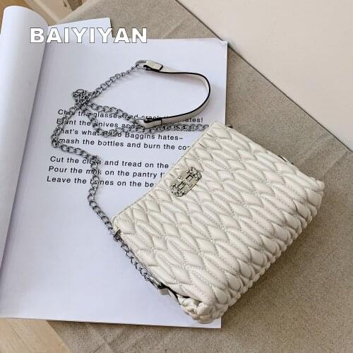 2020 New PU Leather Summer Fashion Shoulder Bag Flag Bags Female Crossbody Bag Ladies Hasp Chains Handbag