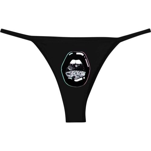 Womens Panties 2021 Funny Printing Sexy Underwear Lingerie Thong Ladies Out Underwear Briefs G String Underpants Трусы Женские