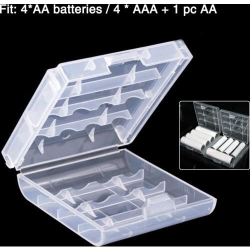1/2/4/8pcs Plastic Box LR6 Holder AA Battery Storage Box Proetctive Container Case Organizer For 4 X AA Batteries