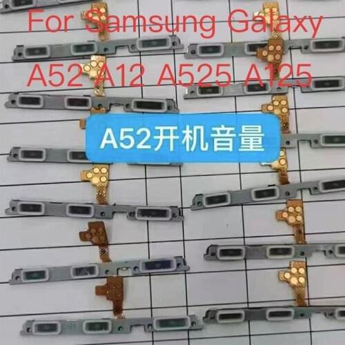 10pcs For Samsung Galaxy A52 A12 A525 A125 Power On Off Volume Up Down Switch Side Button Key Flex Cable Replacement Parts