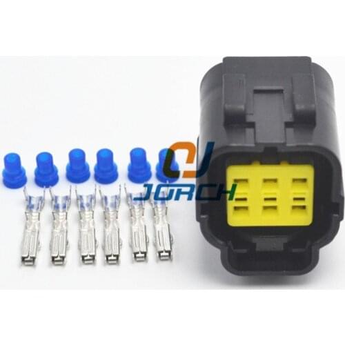 10 pcs sets 6 pin way TE housing female waterproof automotive connector plug 174262-2