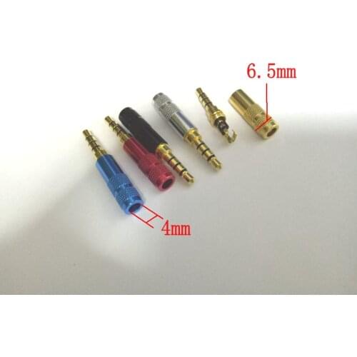 100pcs Gold plated mini male 3.5mm 4pole Earphones plug Solder Cable connector New