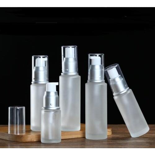 20ml 30ml 50ml frosted glass bottle,cosmetic packaging,lotion spray bottles,press pump glass bottles Fast Shipping SN2961