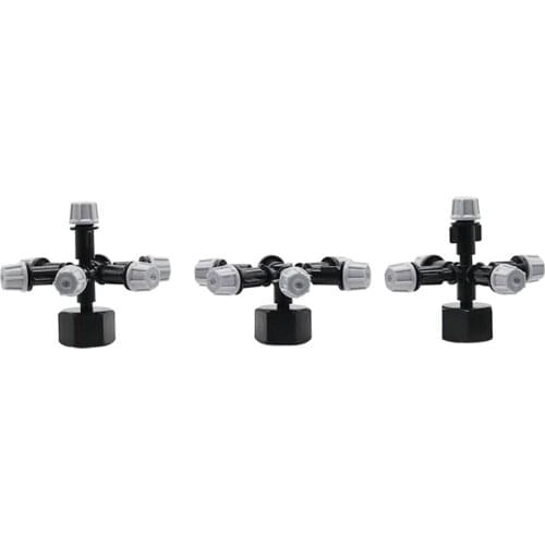 3 Sets Multi-way 360 Degree Atomization Misting Nozzles Fog Sprinklers Garden Irrigation Agriculture Watering Cooling Fittings