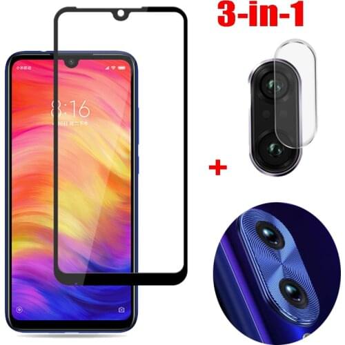 3-in-1 Screen Protective Glass for xiaomi redmi note 7 Luxury Camera Lens Protector For redmi note7 Original Tempered glass film